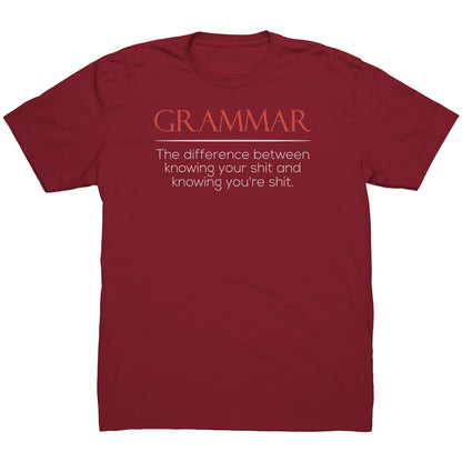 Grammar The Difference Between Knowing Your Shit And Knowing You're Shit | Men's T-Shirt